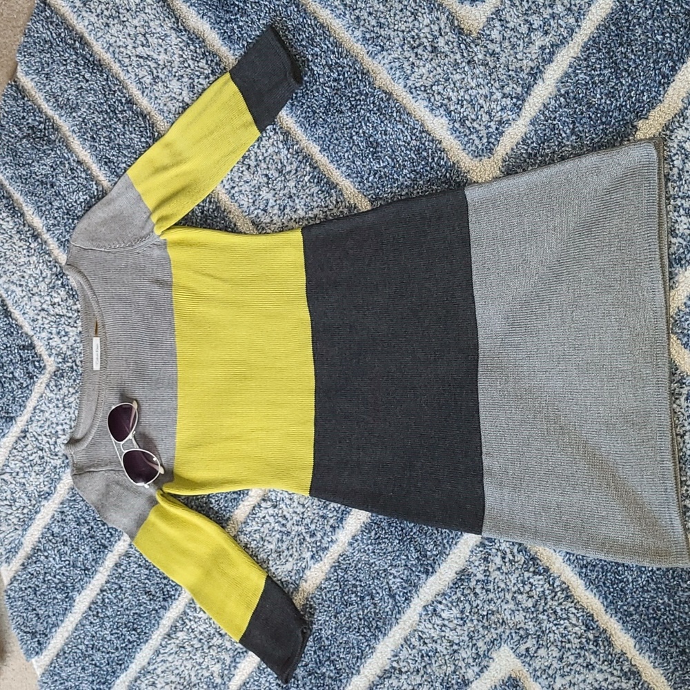 CALVIN KLEIN Color Block Sweater Dress